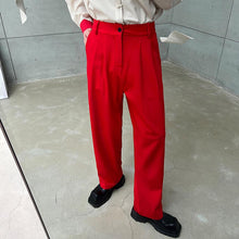 Load image into Gallery viewer, Red Straight Wide Leg Trousers