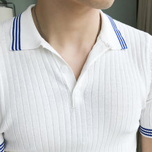 Load image into Gallery viewer, Contrast Stripe Trim Slim-fit Polo Shirt