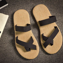 Load image into Gallery viewer, Linen Cross-strap Flip-flops