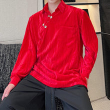 Load image into Gallery viewer, Vintage Lapel Fleece Long Sleeve Shirt