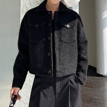 Load image into Gallery viewer, Solid Lapel Knit Cropped Jacket