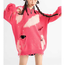 Load image into Gallery viewer, Pin Embellishments Tie-dye Ripped Couples Sweaters