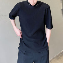 Load image into Gallery viewer, Half Turtleneck Crinkled T-Shirt