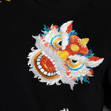 Load image into Gallery viewer, Lion Embroidered Crew Neck Short Sleeve T-Shirt