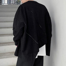 Load image into Gallery viewer, Irregular Raw Hem Long Sleeve T-Shirt