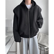 Load image into Gallery viewer, Loose Shoulder Pad Hooded Jacket Cardigan