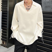 Load image into Gallery viewer, V Neck Cuffs Drawstring Sweatshirt