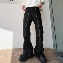 Load image into Gallery viewer, High Waist Zipper Trim Flared Jeans