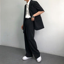 Load image into Gallery viewer, Men's Straight Belt Wide Leg Pants