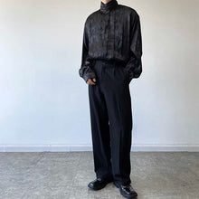 Load image into Gallery viewer, Vintage Stand Collar Print Long Sleeve Shirt