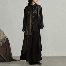 Load image into Gallery viewer, Irregular Patchwork Long-sleeved Shirt Multi-piece Wide-leg Pants Suit