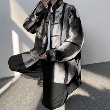 Load image into Gallery viewer, Retro Button Ink Tie Dye Printing Long Sleeve Shirt