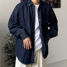 Load image into Gallery viewer, Retro Denim Long-sleeved Shirt