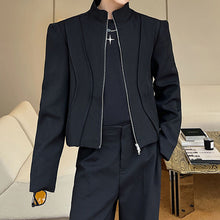 Load image into Gallery viewer, Retro Short Jacket Stand Collar Zipper Jacket