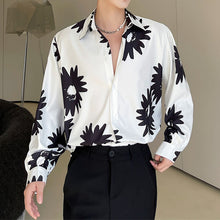Load image into Gallery viewer, Black Floral Print Long Sleeve Shirt