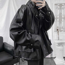 Load image into Gallery viewer, Hip Hop PU Leather Cargo Jacket