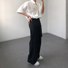 Load image into Gallery viewer, Men's Straight Belt Wide Leg Pants
