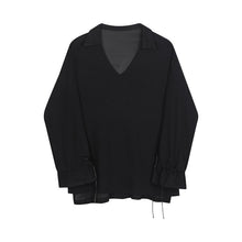 Load image into Gallery viewer, V Neck Cuffs Drawstring Sweatshirt