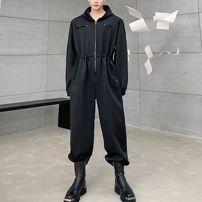 Black Painters Zip Jumpsuit main image 0
