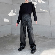 Load image into Gallery viewer, Solid Color Straight Loose PU Leather Pants