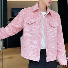 Load image into Gallery viewer, Casual Pink Sequined Short Jacket