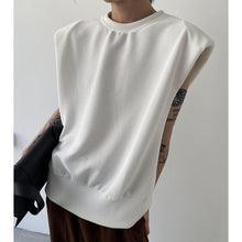 Load image into Gallery viewer, Rolled Shoulder Pads Sleeveless Tank Top