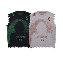 Load image into Gallery viewer, Dark Figure Jacquard Knit Tassel Sweater Vest