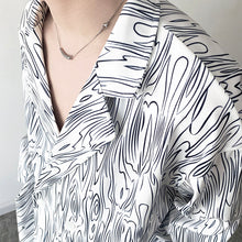 Load image into Gallery viewer, Water Ripple Print Lapel Long-sleeve Shirt
