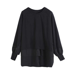Fake Two-piece Straight Spliced Long-sleeved Shirt