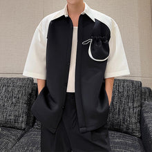 Load image into Gallery viewer, Color Contrast Stitching Short Sleeve Shirt