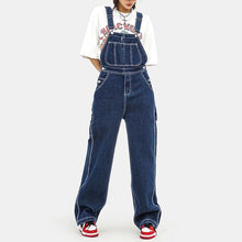 Load image into Gallery viewer, Retro Distressed Loose Overalls
