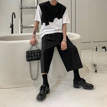 Load image into Gallery viewer, Patchwork Shoulder Pads Short Sleeve T-Shirt