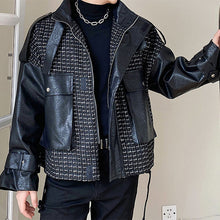 Load image into Gallery viewer, Check Panel Leather Jacket