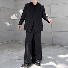 Load image into Gallery viewer, Dark Vintage Jacquard Buckle Lapel Blazer