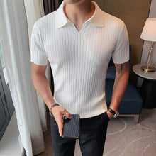 Load image into Gallery viewer, Slim Fit Knit Short Sleeve Polo Shirt