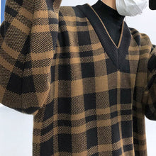 Load image into Gallery viewer, Retro Loose V-neck Pullover Sweater