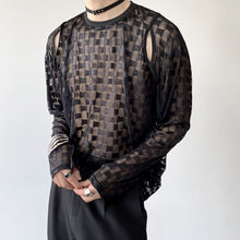 Load image into Gallery viewer, Mesh Jacquard Cutout Translucent T-Shirt