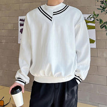 Load image into Gallery viewer, Asymmetric Stripe Round Neck Thin Sweatshirt