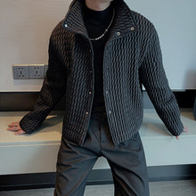 Load image into Gallery viewer, Diamond Pleated Thin Stand Collar Jacket