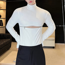 Load image into Gallery viewer, Long Sleeve Turtleneck Zip T-Shirt