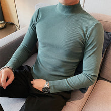 Load image into Gallery viewer, Slim Fit Striped Turtleneck T-shirt