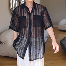 Load image into Gallery viewer, Mesh Cutout Short Sleeve Shirt