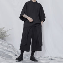 Load image into Gallery viewer, Loose Stand Collar Half Sleeve Shirt