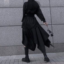 Load image into Gallery viewer, Dark Vintage Shirt High Waist Irregular Skirt
