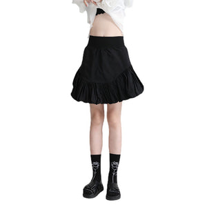 Elastic High Waist Bubble Bud Short Skirt