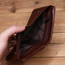 Load image into Gallery viewer, Vintage Leather Bi-fold Zipper Wallet