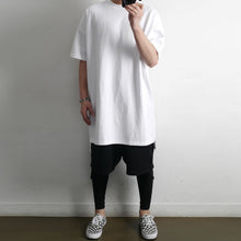 Load image into Gallery viewer, Solid Color Long Cotton Short-sleeved T-shirt