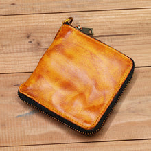 Load image into Gallery viewer, Retro Handmade Zipper Leather Wallet
