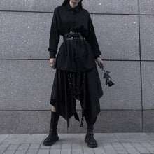 Load image into Gallery viewer, Dark Vintage Shirt High Waist Irregular Skirt