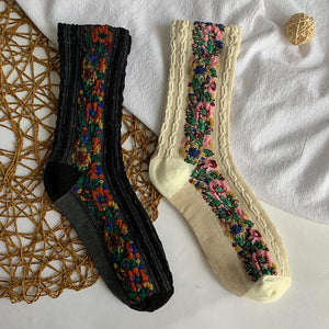 Warm Ethnic Cute Floral Printing Socks